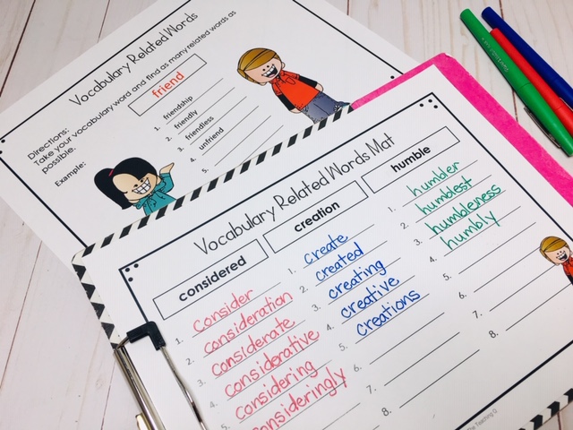 vocabulary activities of students