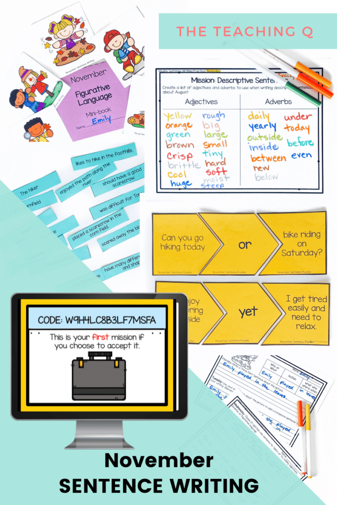 Sentence writing activities to use during literacy centers.