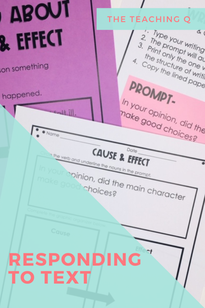 Use the Editable Responding to Text resource for each subject throughout the day.