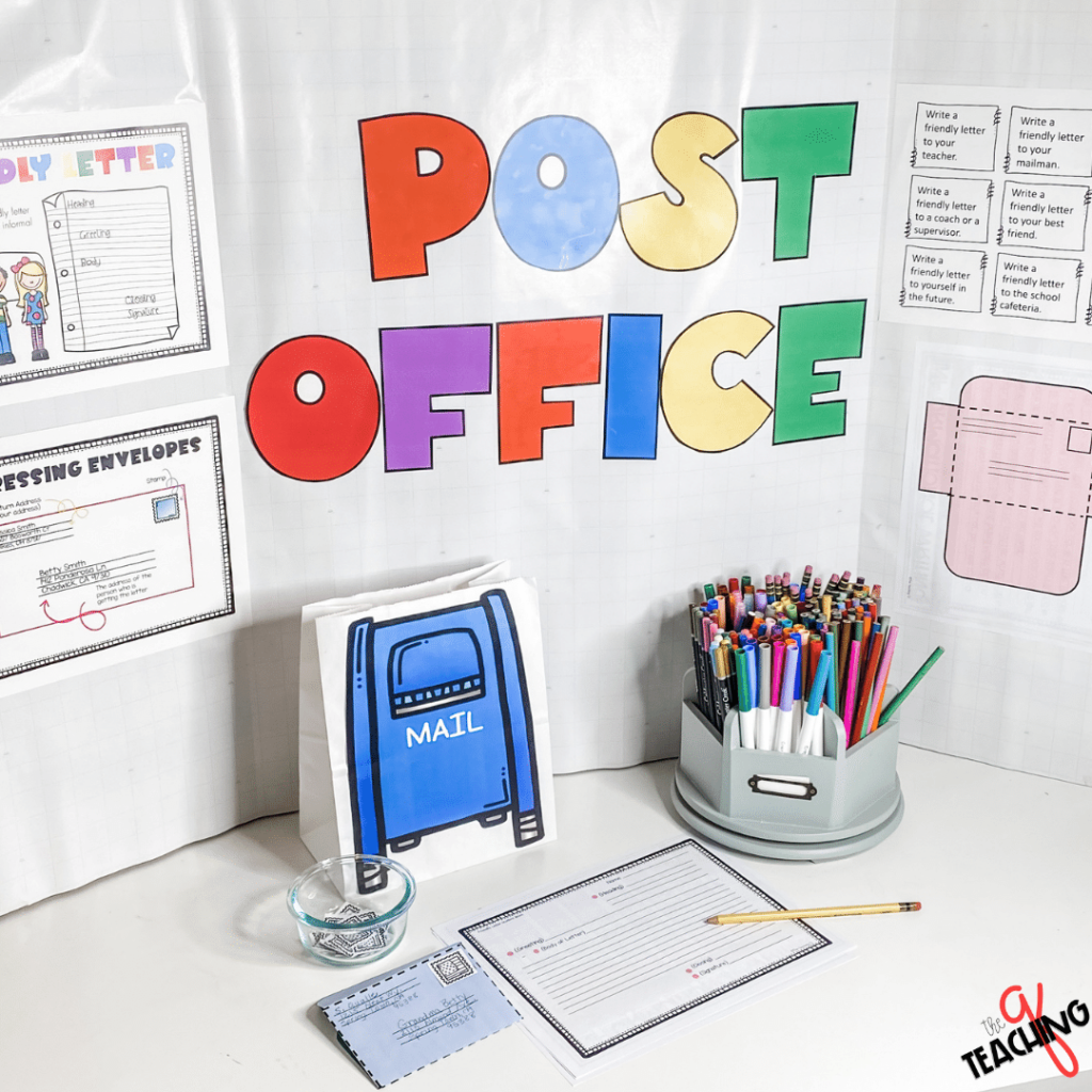 A post office set up for the classroom FREE resource.