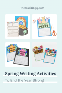 A Pinterest pin for four Spring Writing Activities.