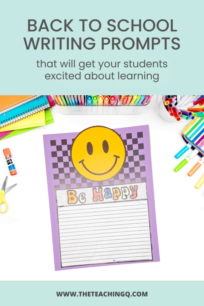 "Be happy" opinion writing for back-to-school writing prompts.