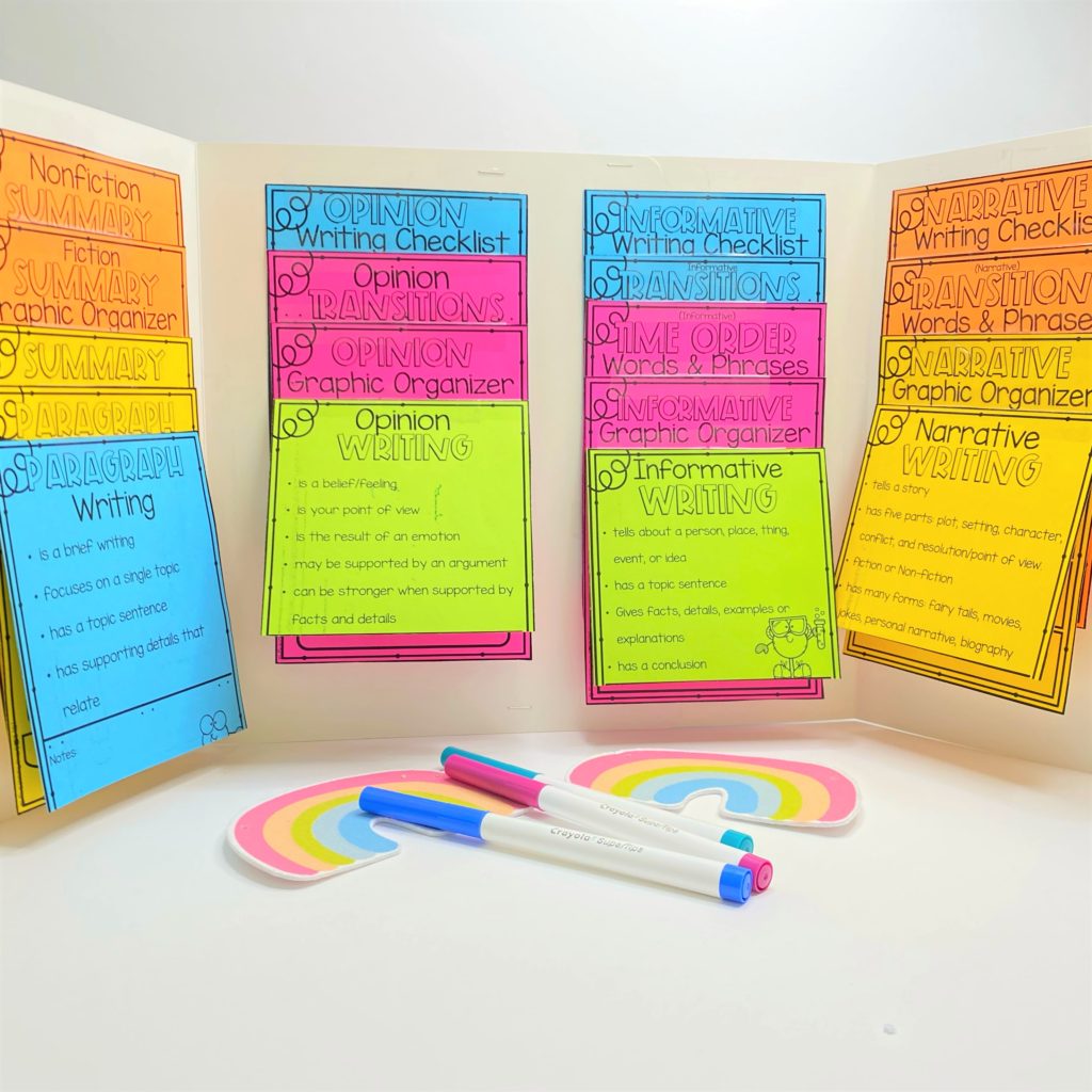A personal writing office is created from the printable resource pages.