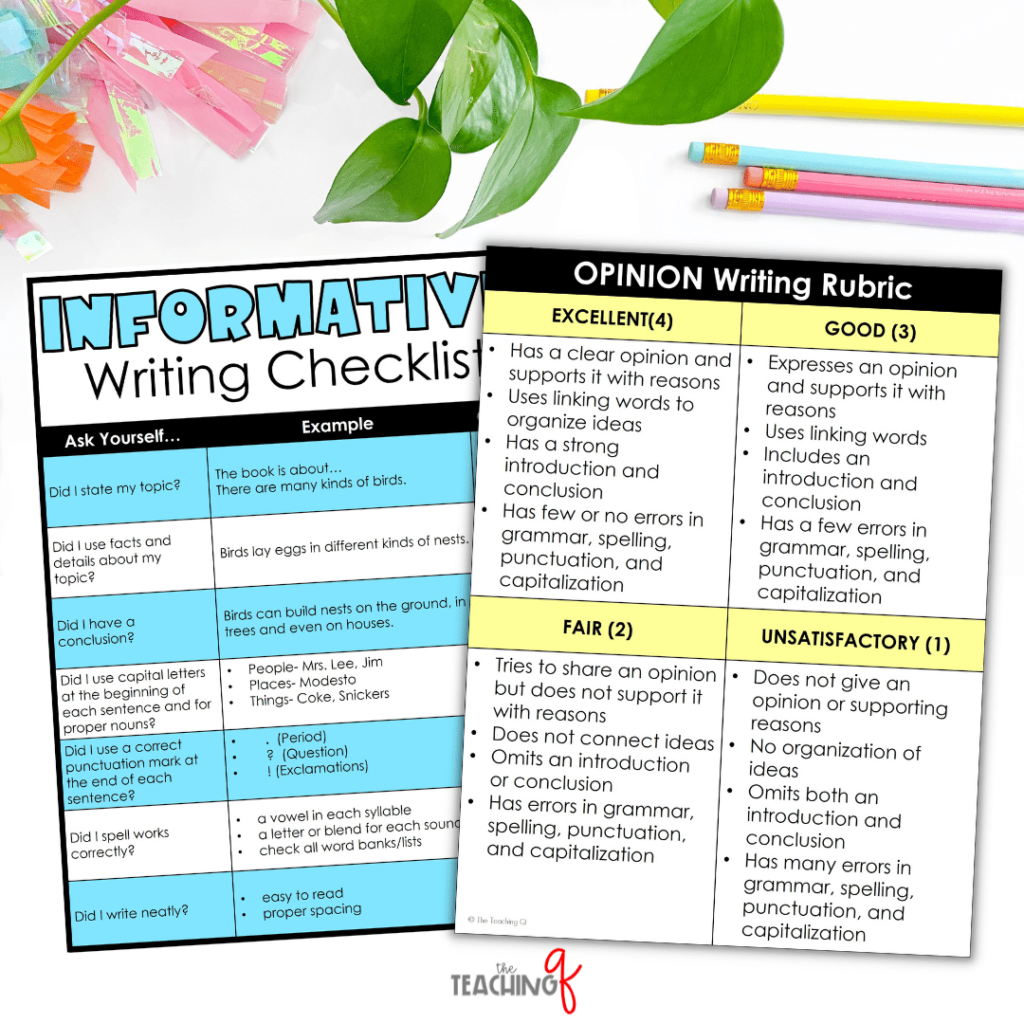 An informative writing checklist and writing rubric are included in the Be Happy Back to School Informative Writing Activity.