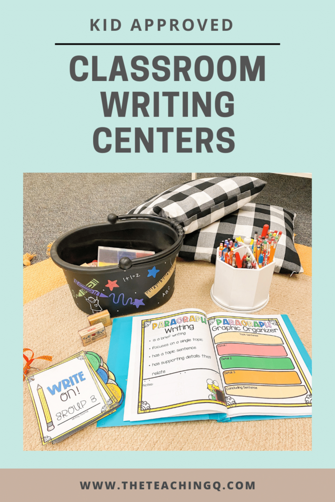 Classroom writing centers for 2nd and 3rd grade students.