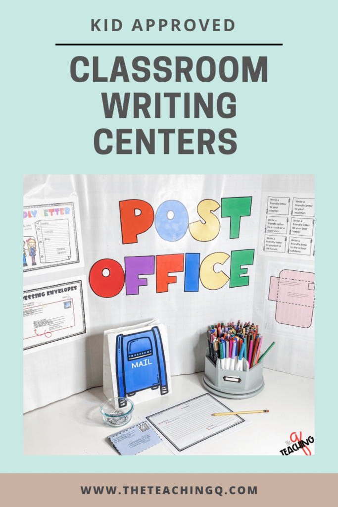 A Post Office writing center for second and third grade students.