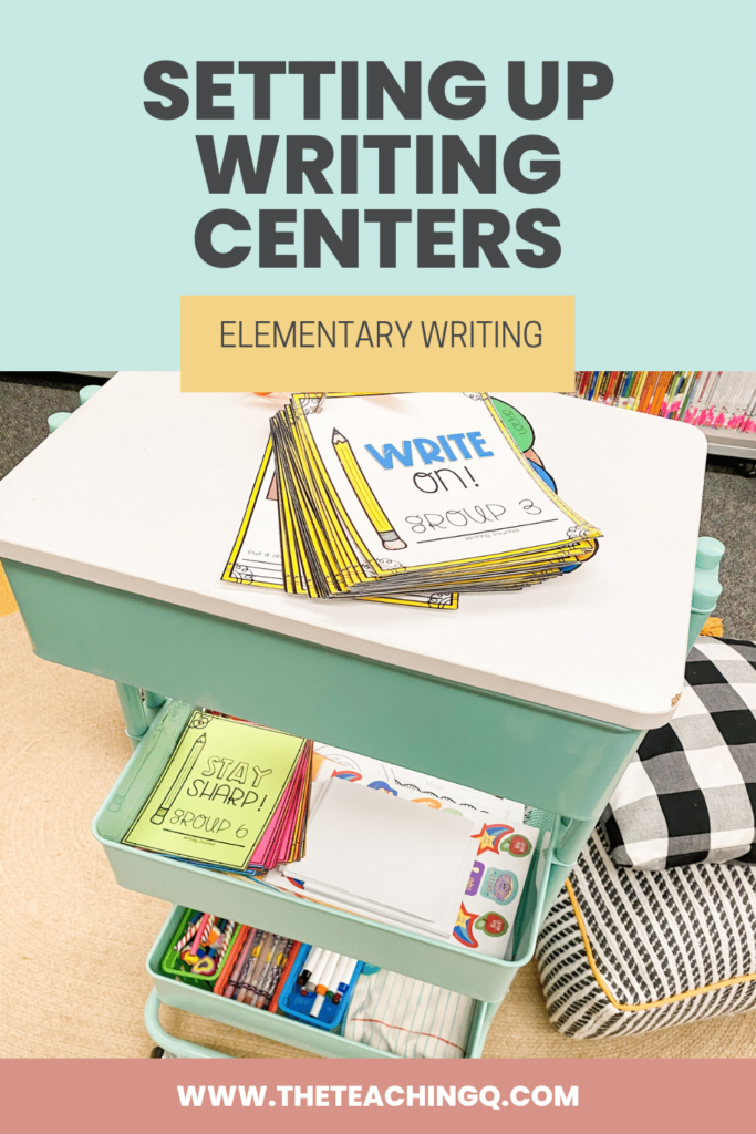 A small organized writing center for the classroom.