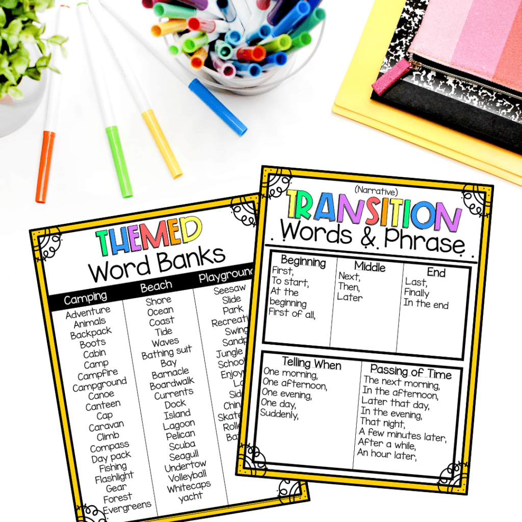 Here are two types of word lists available to students in their student writing folders.