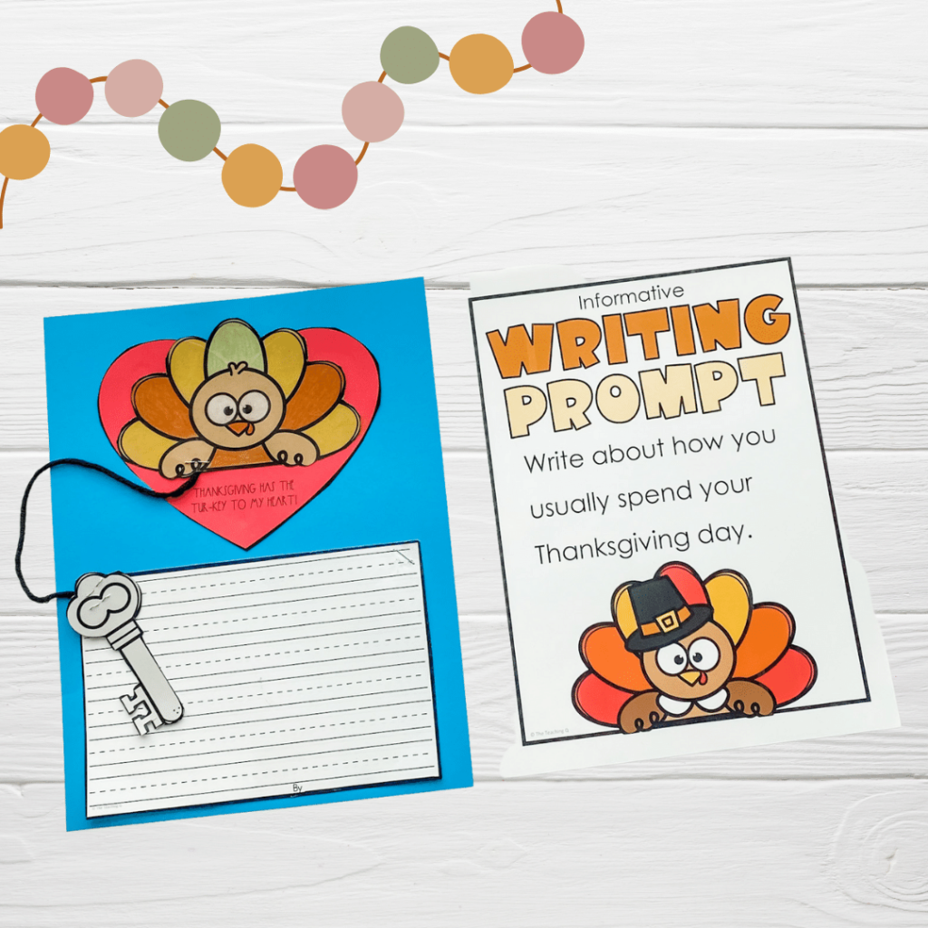 A Thanksgiving writing and craft activity.