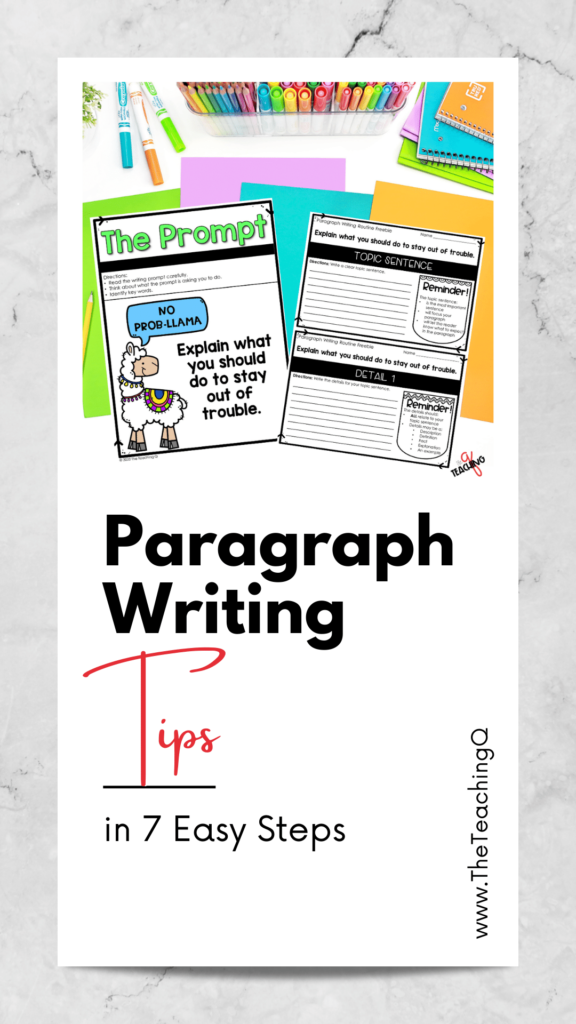 Paragraph writing prompts for second and third grade students.
