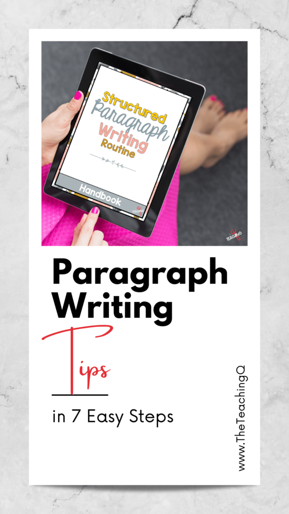 Paragraph writing tips for the elementary teacher.