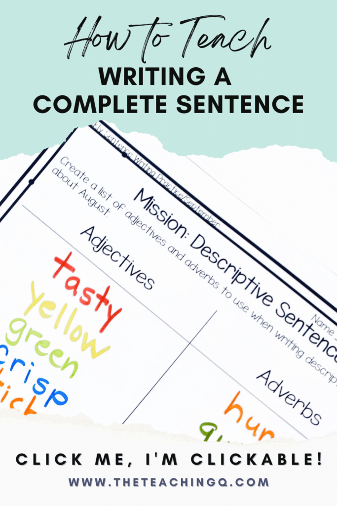 how-to-teach-writing-a-complete-sentence-to-elementary-students-the