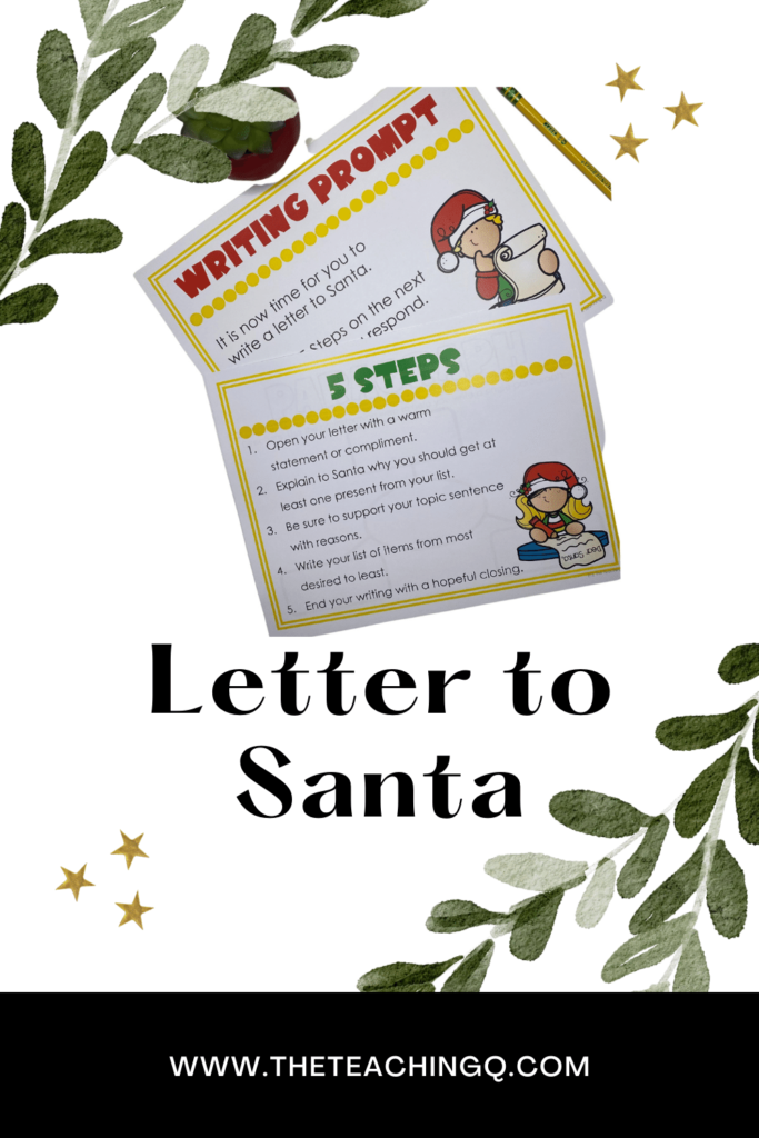 The "Letter to Santa" writing supports.