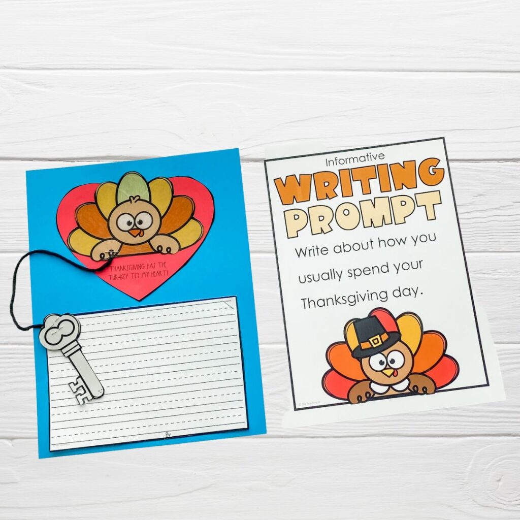 A picture of the Thanksgiving Writing Craft and writing prompt.