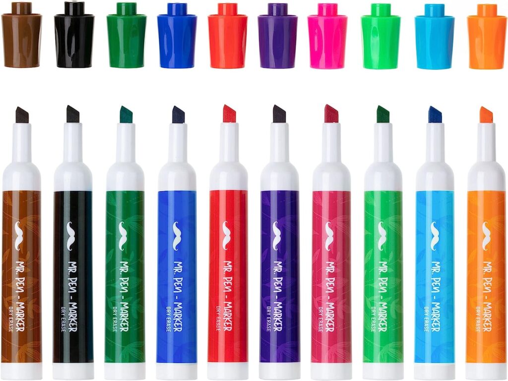 An image of 10 dry erase markers for teachers.