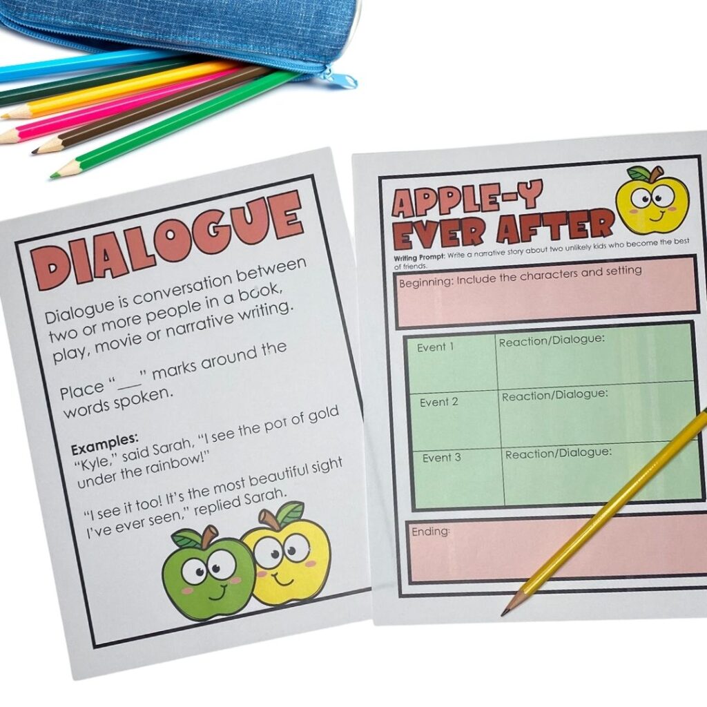 A picture of a graphic organizer and support page to assist students in their writing craftivities.