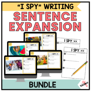 The Sentence Expansion I Spy Writing Center Activity cover found on TPT.