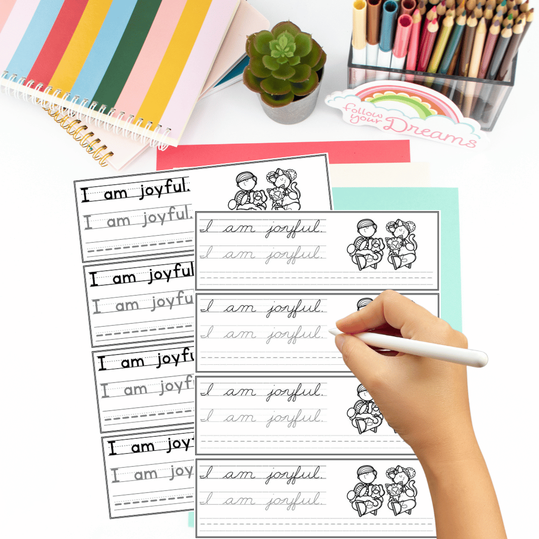 Daily handwriting & cursive affirmations practice