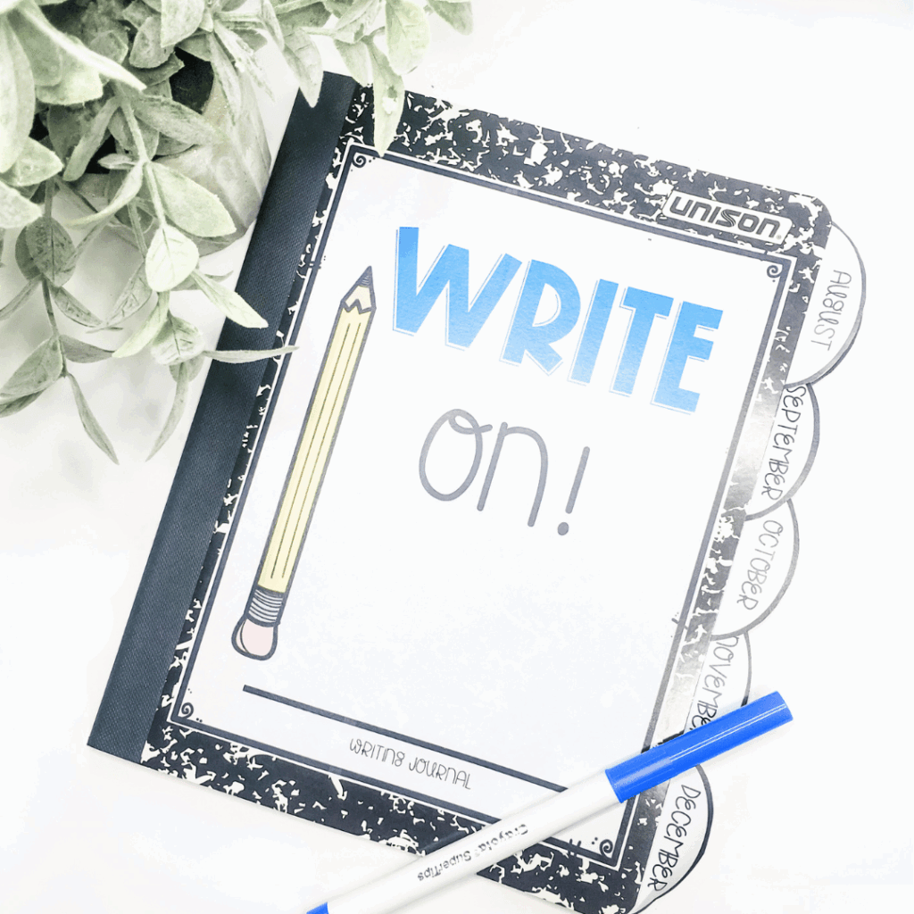 editable writing journal tabs and cover
