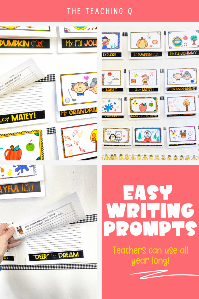 A pin about easy writing prompts for elementary teachers.