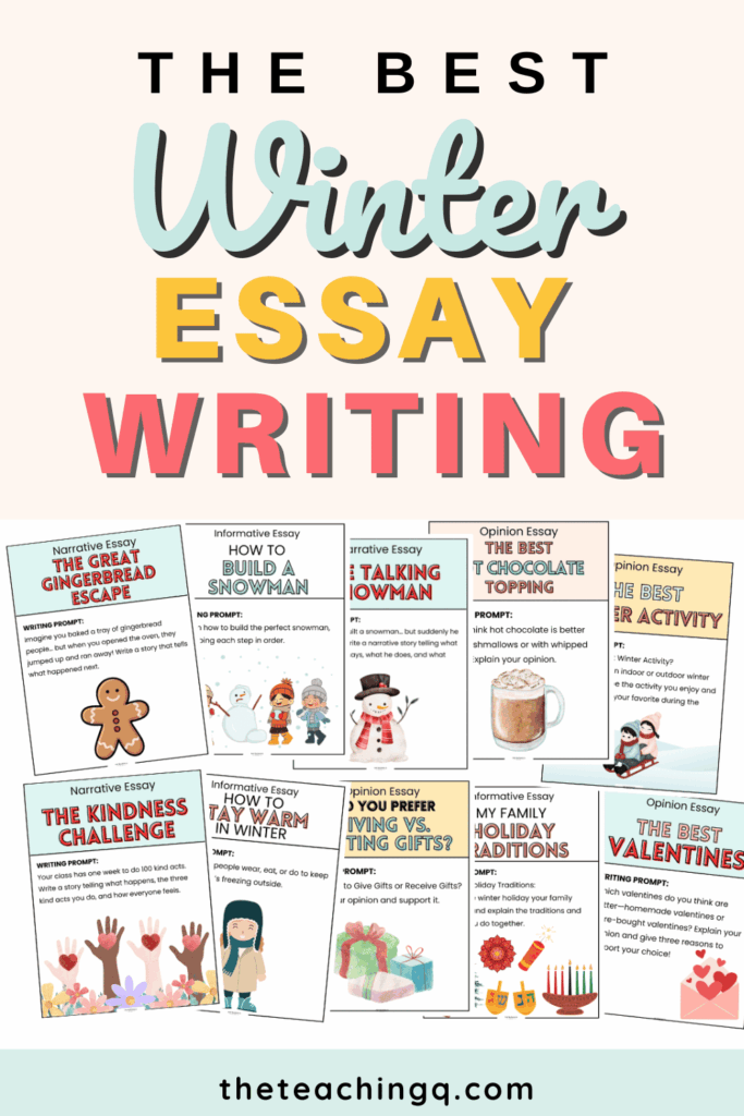 A pin for the Winter Essay Writing Blog Post.